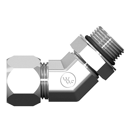 World Wide Fittings Flareless 45 Degree STR THR Elbow Stainless Steel C6802X06X06SS